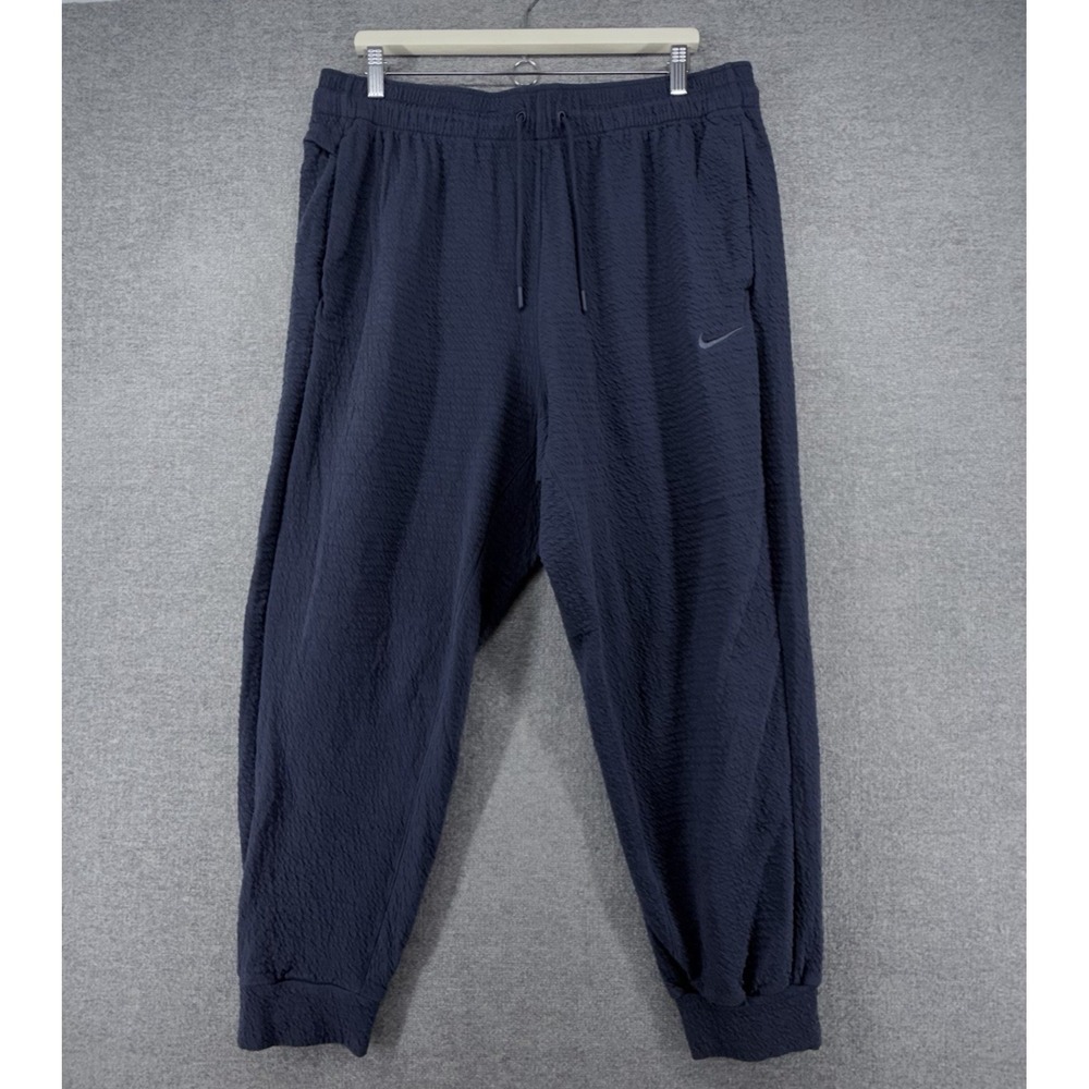 Nike Yoga Dri-Fit Textured Jogger Pants Men Size XL Blue Elastic Waist